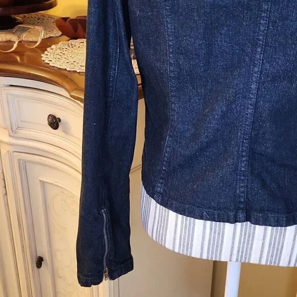 Chaps Denim jacket women's size M dark blue indigo - Picture 4 of 4
